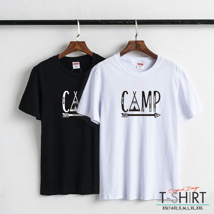 Tシャツ レディース メンズ 半袖 カットソー インナー おしゃれ 重ね着 コーデ camp キャンプ 山ガール キャンジョ テント オルテガ インディアン アロー 矢 英語 胸 シンプル かっこいい ペア…