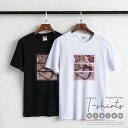 Tシャツ レディース メンズ クルーネック 丸首 綿 半袖 カットソー 大人かわいい オシャレ かっこいい ペア カップル おそろ リンクコーデ スケートボード スケボー 漫画 イラスト ストリート ユニセックス オシャレ おしゃれ 色違い オーバー 流行り(4)