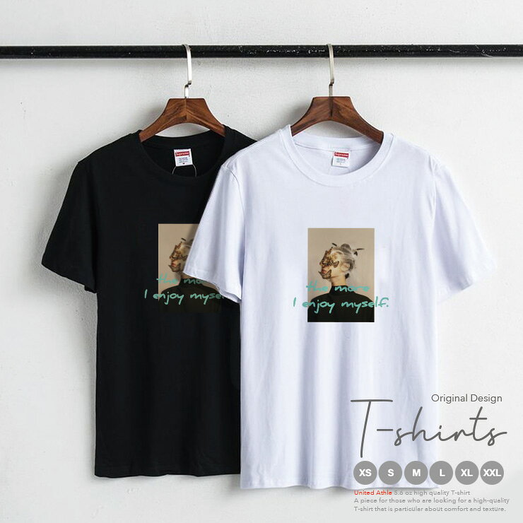 Three-Quarter - Tシャツ レディース メンズ クルーネック 丸首 綿 半袖 カットソー 大人かわいい オシャレ かっこいい ペア カップル おそろ リンクコーデ 韓国 Korea 蝶 チョウ プリント プリントTシャツ テキスト かわいい オシャレ レトロ 流行り