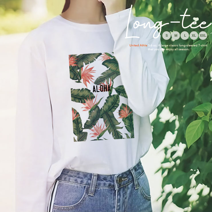 Rakuten - Tシャツ ロンT クルーネック 丸首 綿 長袖 カットソー レディース カットソー S M L XL XXL メンズ シンプルだから合わせやす 大人かわいい オシャレ ペア カップル リンクコーデ 韓国 流行 アロハ ハワイ サーフ ストリート ロゴ