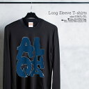 Tシャツ ロンT クルーネック 丸首 綿 長袖 カットソー レディース カットソー S M L XL XXL メンズ シンプルだから合わせやす 大人かわいい オシャレ ペア カップル リンクコーデ ALOHA アロハ ビッグロゴ かっこいい