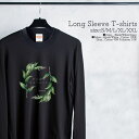 Tシャツ ロンT クルーネック 丸首 綿 長袖 カットソー レディース カットソー S M L XL XXL メンズ シンプルだから合わせやす 大人かわいい オシャレ ペア カップル リンクコーデ ボタニカル 花 葉っぱ 植物 PURE NATURE SUMMER ロゴ