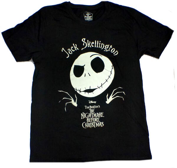 【THE NIGHTMARE BEFORE CHRISTMAS】ナイトメアビフォアクリスマス「JACK HEAD」Tシャツ