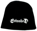 スウェーデンのデスメタル ENTOMBED ニットキャップです イギリスのオフィシャルショップからの輸入品です 折り返しなし。ロゴ部は刺しゅうです F-(FREE サイズ)縦22cm 20cm(未着用時採寸) 素材:アクリル カラー：ブラック