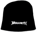 アメリカのヘヴィメタル MEGADETH ニットキャップです イギリスのオフィシャルショップからの輸入品です 折り返しなし。ロゴ部は刺しゅうです F-(FREE サイズ)縦22cm 20cm(未着用時採寸) 素材:アクリル カラー：ブラック