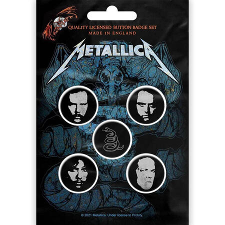 【METALLICA】メタリカ「BLACK ALBUM」ボタンピンバッジセット