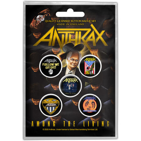 【ANTHRAX】アンスラックス ボタンピンバッジセット