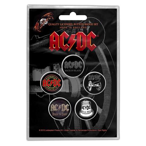 【AC/DC】エーシーディーシー「LOGO」ボタンピンバッジセット
