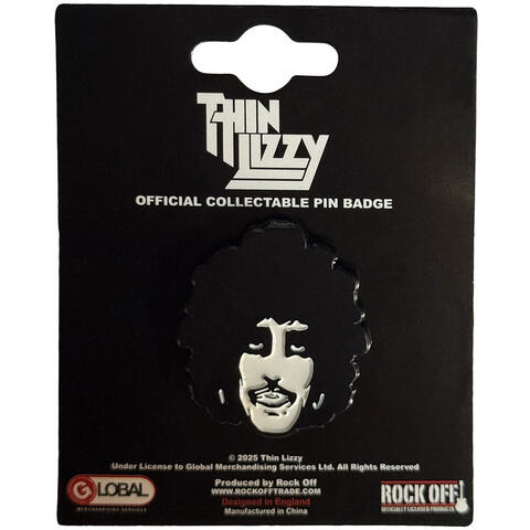 【THIN LIZZY】シンリジー「PHIL PORTRAIT」メタルピンバッジ