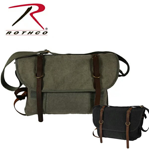 ロスコ 帆布・キャンバスバッグ メンズ ROTHCO ロスコ正規品アメリカ買い付けヴィンテージ加工VINT CANVAS EXPLORER SHOULDER BAG/LEATHERショルダーバッグ キャンバス生地ミリタリー軍もの9684インポート海外買い付け【あす楽対応】【楽ギフ_包装】