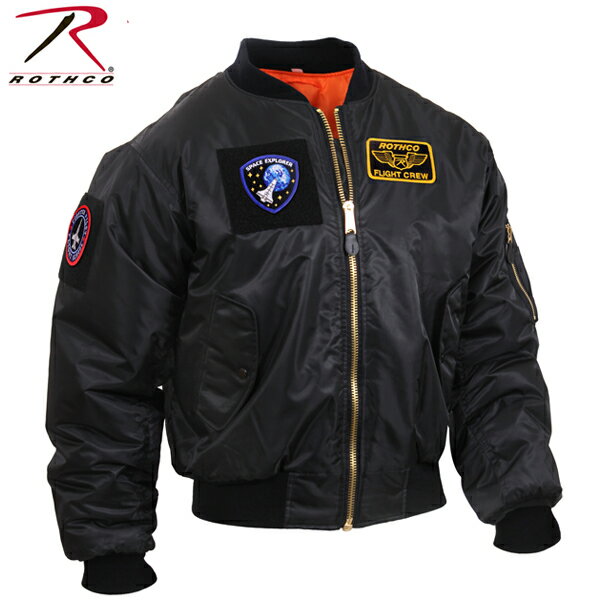 【送料無料】ROTHCOロスコ正規品アメリカ買い付けブラック黒ADAPT MA-1 FLIGHT JACKET PATCHESフライトジャケットMA1パッチ ワッペン付き7250インポート 軍ものミリタリーブランド海外買い付け【あす楽対応】【楽ギフ_包装】