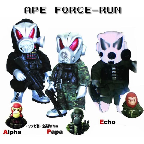* APE FORCE RUN 3セット 限定 ソフビ フィギュア 香港 East Touch 限定 カラー