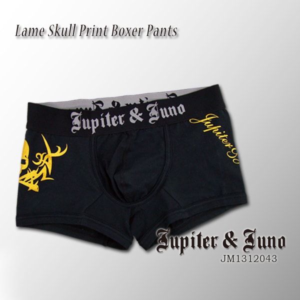 Jupiter&Juno(ジュピターアンドジュノ)Lame Skull Print Boxer Pants(ラメ スカル プリント ボクサーパンツ)