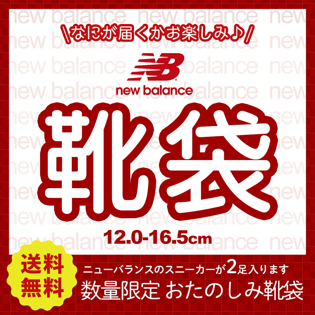 【送料無料】何が届くかお楽しみ♪ニューバランスのスニーカー2足が入る「靴袋」（12cm 12.5cm 13cm 13.5cm 14cm 14.5cm 15cm 15.5cm 16cm 16.5cm ）IO123 IO313 new balance 数量限定