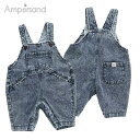 Ampersand ベビーサロペット(70cm 80cm)ベビー 男の子 女の子 デニム ケミカル 春秋 綿100%【1点のみメール便可】L119015