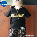 NCAA MICHIGAN キッズTシャツ（100cm 110cm）NCAA ロゴ キッズ 子供服 半袖 TシャツKC7069