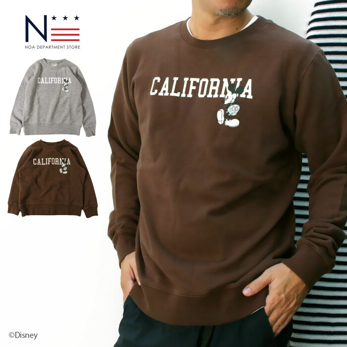 ディズニー お揃い noa department store CALIFORNIA ミッキーマウス トレーナー （S M L） ペアルック レディース メンズ 女性 男性 ギフト プレゼント 【メール便不可】