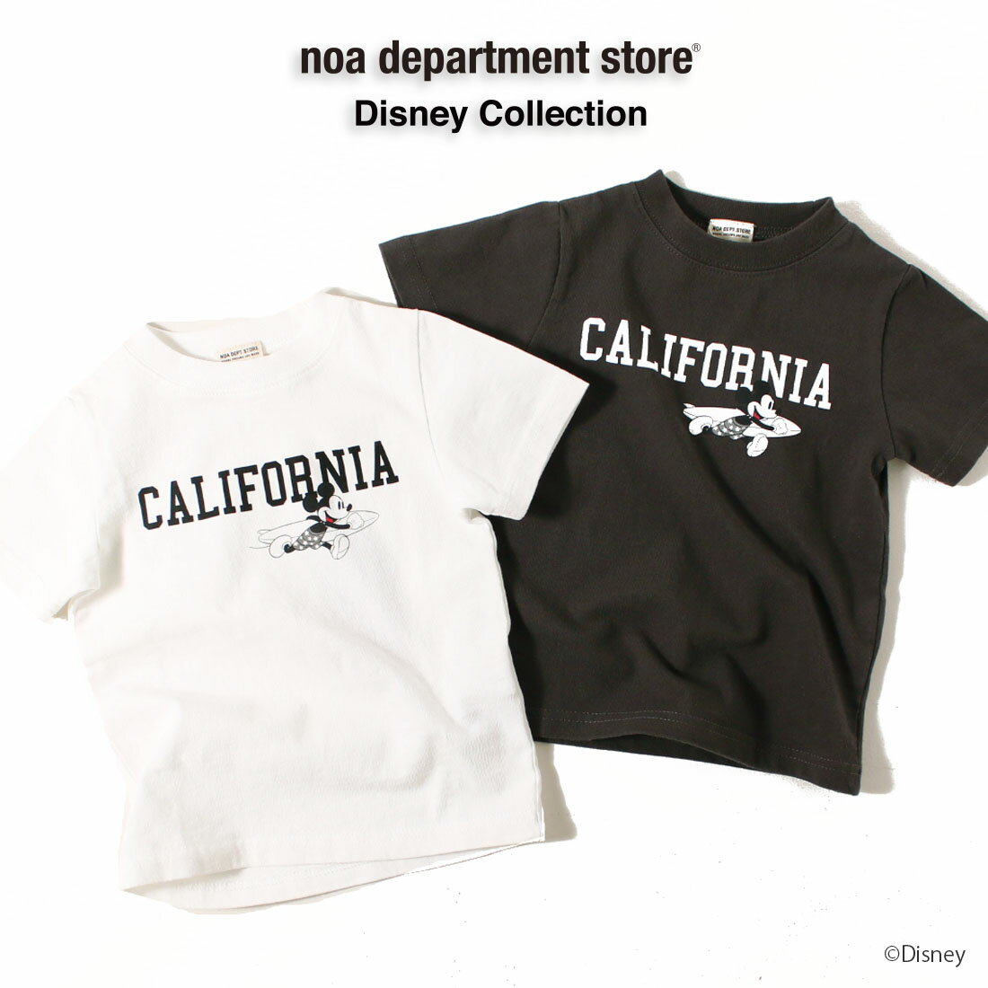 ディズニー noa department store. CALIFORNIA SURF ミッキーマウスデザインTシャツ（80cm 90cm 100cm 110cm 120cm 130cm ）出産祝い ペアルック 【1点のみメール便可】