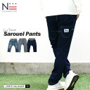 noadept.オリジナル カットデニムサルエルパンツ（150 S M L）長ズボン ロングパンツ デニム