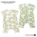 オーシャンアンドグラウンド Ocean＆Ground○新作○Good Words柄半袖ロンパース（70cm）出産祝い ギフト プレゼント【1点のみメール便可】 6ヶ月