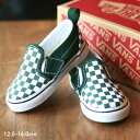 【GW直前！まとめ割クーポン対象】VANS スリッポン アメリカ企画 サイズ大きめ VANS Classic Slip On ダークグリーン 深緑（12cm 12.5cm 13cm 13.5cm 14cm 14.5cm 16cm）【メール便不可】出産祝い ギフト VN0A3488BD3