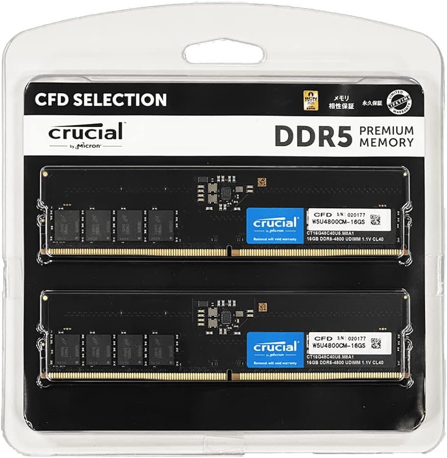 【新品】CFD Selection W5U4800CM-32GS [ DDR5 PC5-38400 32GB 2枚組 ]