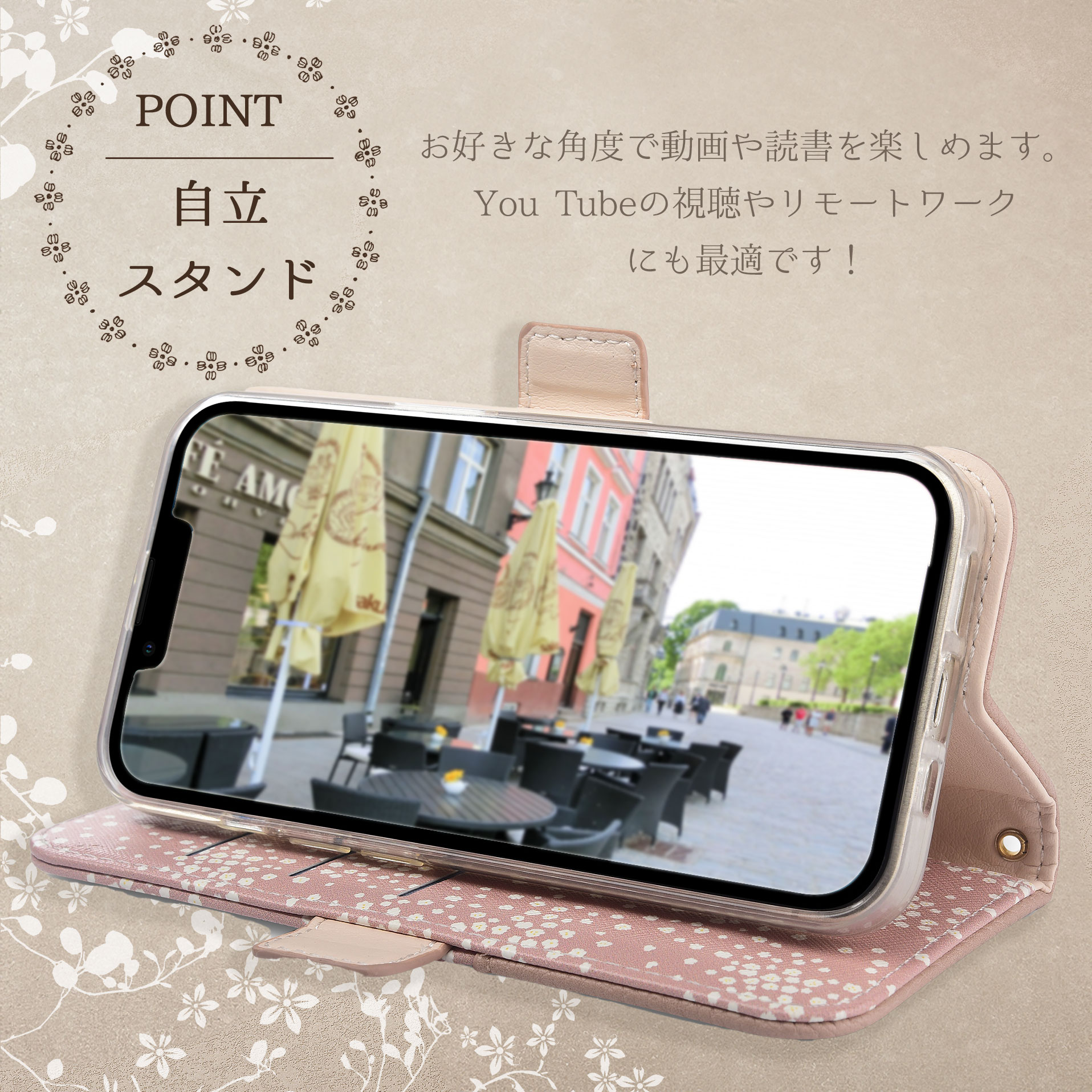 【osd 花柄プリント】 GALAXY A21 ケース スマホケース 手帳型 galaxy a21 SC-42A 携帯ケース カバー ギャラクシーA21手帳型ケース カード入れ ポケット付き