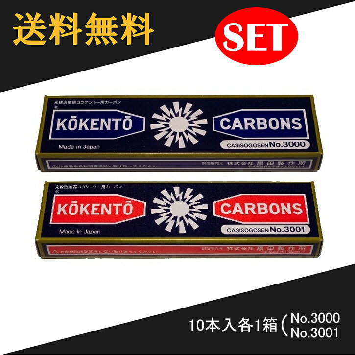【即日発送】 コウケントー 光線治療器用カーボン 3000番 3001番 セット 10本入り各1箱