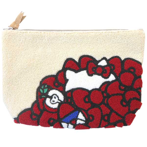 のあのはこぶねの【メーカー直送品】HKP4-6 アルディ【サンリオ ハローキティー】サガラポーチ(リボン) KITTY SANRIO 収納 バッグ コスメ ギフト プレゼント|詳細画像