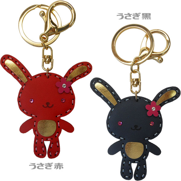 Synthetic Leather - 【ネコポス便発送可】18945-46 「うさぎ」CORE オリジナルキーホルダー 動物 マスコット BAG バッグ 装飾 ナスカン ギフト プレゼント