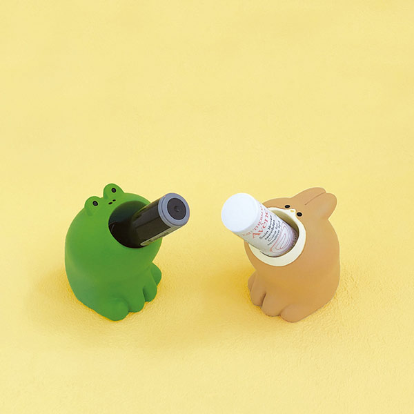 PK-62073-4「印鑑スタンド うさぎ かえる」harapeko animal はらぺこあにまる DECOLE デコレ 事務用品 文具 収納 デスク 机 装飾 インテリア 小物 ギフト プレゼントの商品画像 2