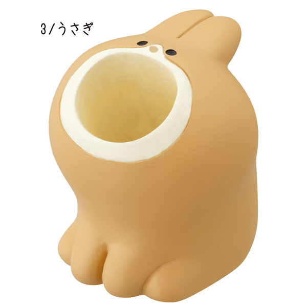PK-62073-4「印鑑スタンド うさぎ かえる」harapeko animal はらぺこあにまる DECOLE デコレ 事務用品 文具 収納 デスク 机 装飾 インテリア 小物 ギフト プレゼントの商品画像 3