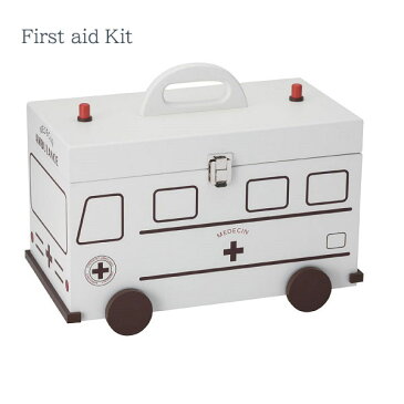 【お取り寄せ】イシグロ 60057 デザイン小物 W35×D20.3×H27.5cm 救急箱 救急車 ホワイト 装飾 インテリア 収納