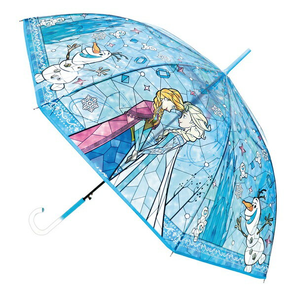 32471 ステンドグラス傘 アナと雪の女王 60cm 長傘 ジャンプ ディズニー Disney レディース 女性 おしゃれ ワンタッチ 親骨 グラスファイバー仕様 ポリエステル ジェイズプランニング ファッション カサ かさ 服飾 雑貨 梅雨 季節 レイン ギフト プレゼントのサムネイル