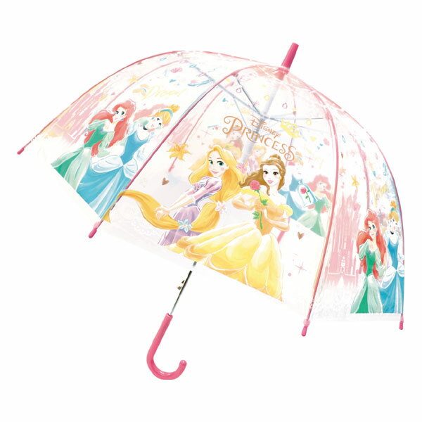 32478 子供ビニール傘 ディズニープリンセス ジュエル 55cm Disney ディズニー 雨 梅雨 レイン アンブレラ ファッション おでかけ キッズ ギフト プレゼントのサムネイル