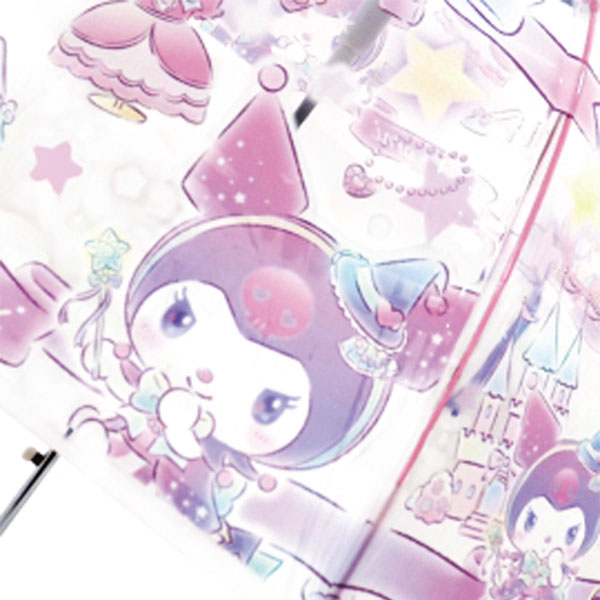 32493 子供ビニール傘 クロミ ファンタジー 55cm SANRIO サンリオ 長傘 雨 梅雨 レイン アンブレラ キャラクター ワンタッチ タイプ POE ファッション おでかけ キッズ ギフト プレゼント