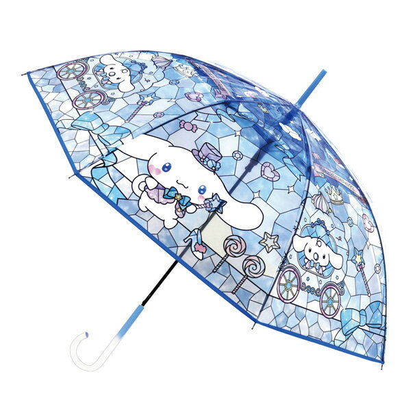 32510 ステンドグラス傘 シナモロール 60cm 長傘 ジャンプ サンリオ SANRIO レディース 女性 おしゃれ ワンタッチ 親骨 グラスファイバー仕様 ポリエステル ジェイズプランニング ファッション カサ かさ 服飾 雑貨 梅雨 季節 レイン ギフト プレゼント