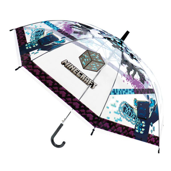 32535 MINE CRAFT ダイヤ 子供ビニール傘 55cm マインクラフト ワンタッチタイプ 親骨グラスファイバー..