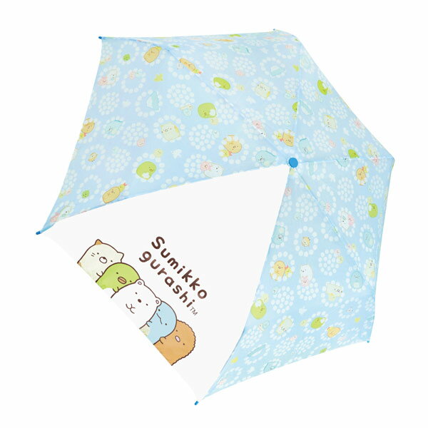Rakuten - すみっコぐらし フラワーパターン 90419 キャラクター 折畳傘 53cm San-x サンエックス 携帯 レイン 雨 アンブレラ 梅雨 服飾 グッズ 通勤 通学 通園 安全ろくろ仕様 耐風骨仕様 ギフト プレゼント