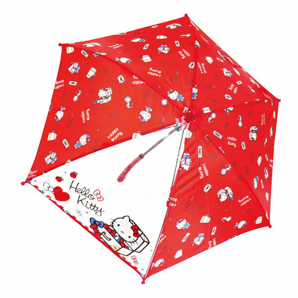 90442 ハローキティ トラベル キャラクター 折畳傘 53cm SANRIO サンリオ 携帯 レイン 雨 アンブレラ 梅雨 服飾 グッズ 通勤 通学 通園 安全ろくろ仕様 耐風骨仕様 ギフト プレゼント