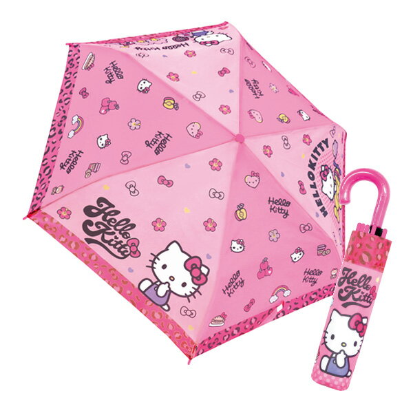Rakuten - 90498 キャラクター 折畳傘 ハローキティ アニマルピンク 53cm SANRIO サンリオ 携帯 レイン 雨 アンブレラ 梅雨 服飾 グッズ 通勤 通学 通園 安全ろくろ仕様 耐風骨仕様 ギフト プレゼント