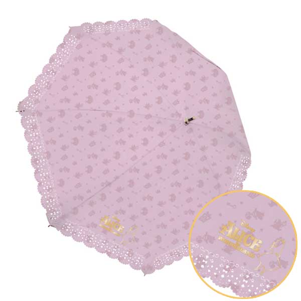 98052 アリス ピンク キャラクター晴雨兼用エンボス長傘「50cm」 キャラクター ディズニー 雨 日除け 紫外線 レイン 梅雨 外出 携帯 ギフト プレゼント