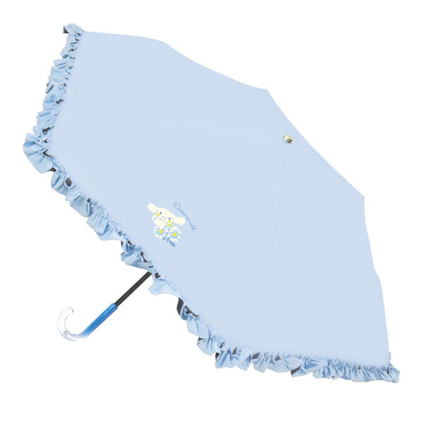 Rakuten - 98126 シナモロール フラワー 晴雨兼用 折畳傘 フリルタイプ 50cm SANRIO サンリオ 安全ろくろ 耐風骨仕様 裏面黒コーティング 雨 日除け 紫外線 レイン 梅雨 外出 携帯 ギフト プレゼント