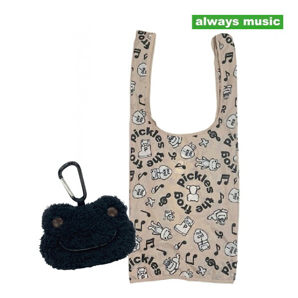 【予約商品2025年6月入荷予定】212894-25 かえるのピクルス ピクルス aiways music フェイスぬいぐるみエコバッグ ナカジマコーポレーション pickles the frog カエル BAG ショッピングバッグ