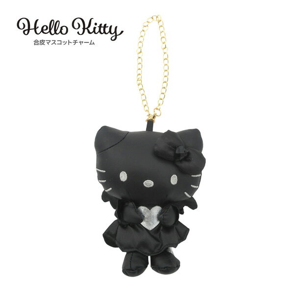 KT60-01 ハローキティ 合皮マスコットチャーム ブラック SANRIO サンリオ hellokitty マスコット チャーム アクセサリー 装飾 モチーフ NIC ティー・シー・ピー 雑貨 小物 目印 装飾 BAG バッグチャーム