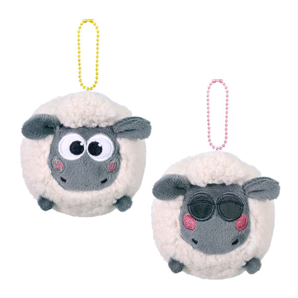 8202-688-89 ぬくい～ず Cute ショーン ノーマル おねむ オスト スクイーズ Shaun the Sheep やわらかマスコット キーホルダー 触感 癒し ボールチェーン チャーム 飾り 人形 目印 フィギュア コレクション