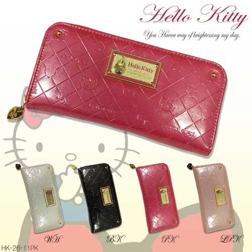 【お取り寄せ】HK26-11-074284・HelloKitty ラウンドファスナー長財布-PK【ローズ】ハローキティ 財布 ウォレット アルディ