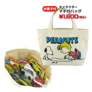 oks-sn1624 スヌーピー おえかき マチ付バッグ＋お菓子詰め合わせセット PEANUTS ピーナッツ SNOOPY 駄菓子 スナック 詰め合わせ 子ども キッズ ランチバッグ ミニトートバッグ 手提げ 贈り物 お祝い 誕生日 クリスマス ギフト プレゼント