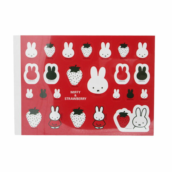【セール☆1】【ネコポス便発送可】BS24-47 スクエア ミッフィー メモパッド シール付 MIFFY STRAWBERRY ディックブルーナ うさぎ いちご...