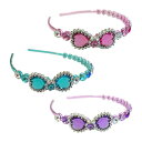 CS-1158 キッズ アクセサリー カチューシャ リボン&ラインストーン (ピンク・ブルー・パープル)ヘアアクセサリー WILL ファッション おしゃれ 髪飾...